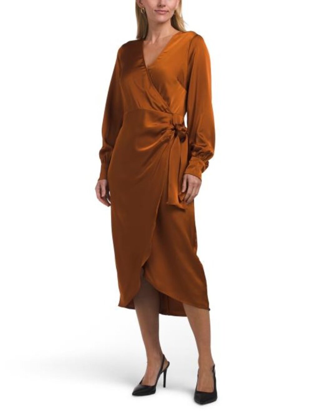 SAM EDELMAN Faux Wrap Tulip Hem Dress - Picture 1 of 4